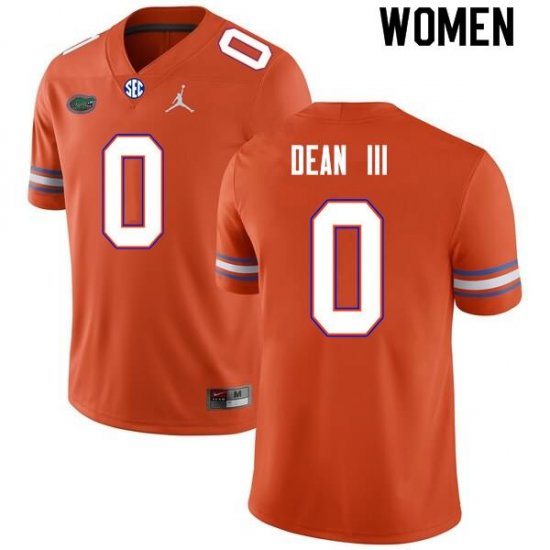 Women's Florida Gators #0 Trey Dean III NCAA Nike Orange Authentic Stitched College Football Jersey KHT6862CH